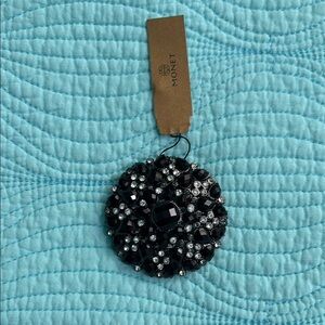 Monet Black and Silver Gemstone Pin